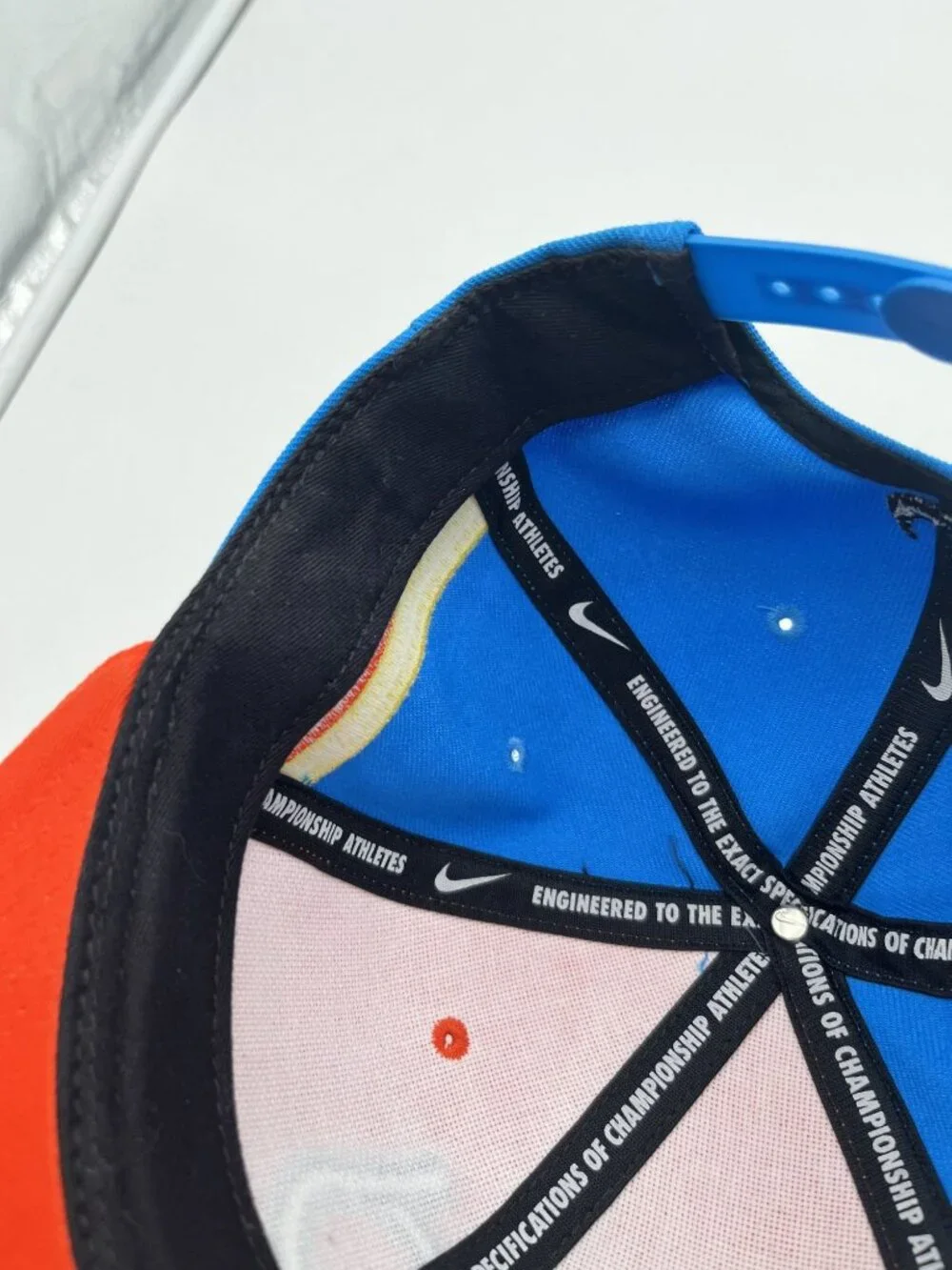 Nike KD True Snapback Hat Orange & Blue Adjustable Multicolor Stripes Basketball